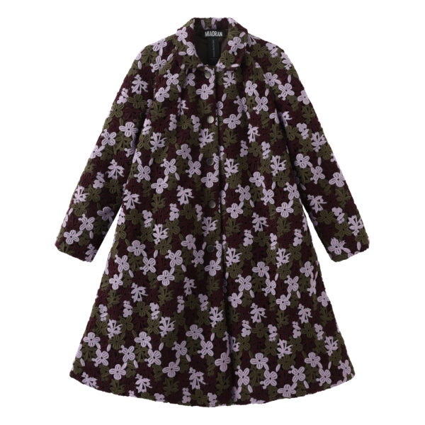 Green and Lilac A-Line Coat