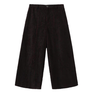 Burgundy and Black Relaxed Trousers