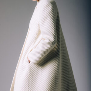 Wool White A-Line Coat